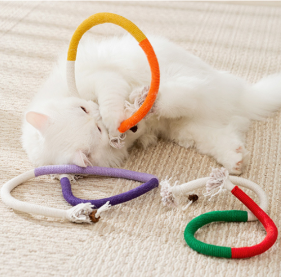 포우타운 고양이 이갈이 마따따비 컬러 로프 셀프 장난감 3종 세트