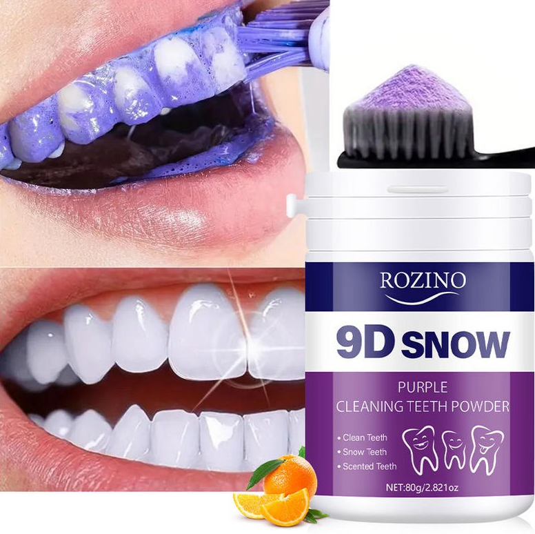 ROZINO 치아 관리 파우더 /흡연 얼룩 커피 착색 클리닝 구강 청결제,미백 치약,치아미백,치아미백제,퍼플 가루 치약