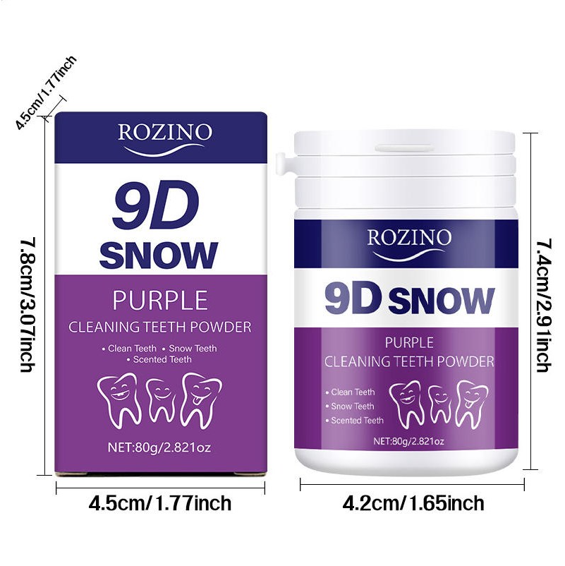 ROZINO 치아 관리 파우더 /흡연 얼룩 커피 착색 클리닝 구강 청결제,미백 치약,치아미백,치아미백제,퍼플 가루 치약
