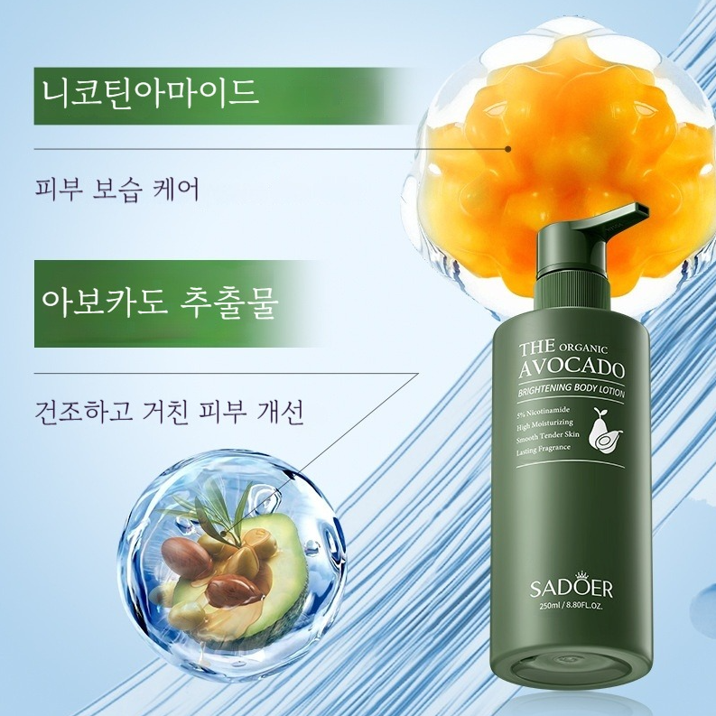 아보카도 나이아신아마이드 바디로션 고보습 촉촉한 바디크림 은은한 향,몸에 바르는 보습제,고보습 바디로션 대용량