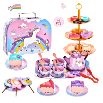 애프터눈 티파티 소꿉놀이 세트 디저트 주방 역할놀이 장난감 48pcs